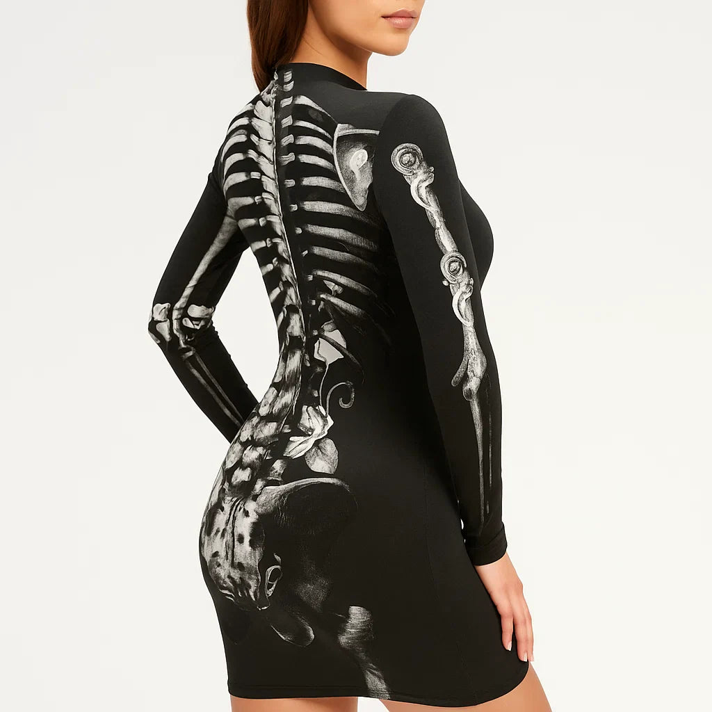 Women's Skeleton Print Dress