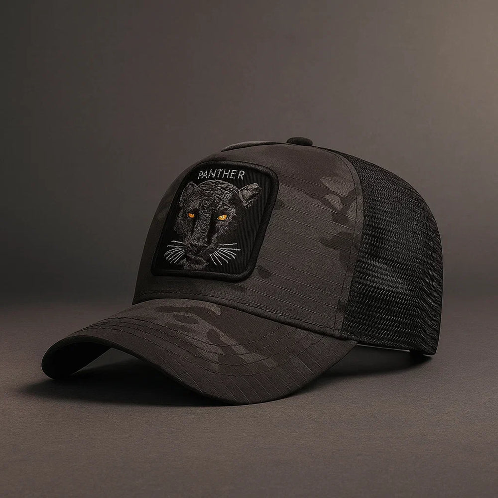 Panther Print Cap-MODAUTLET