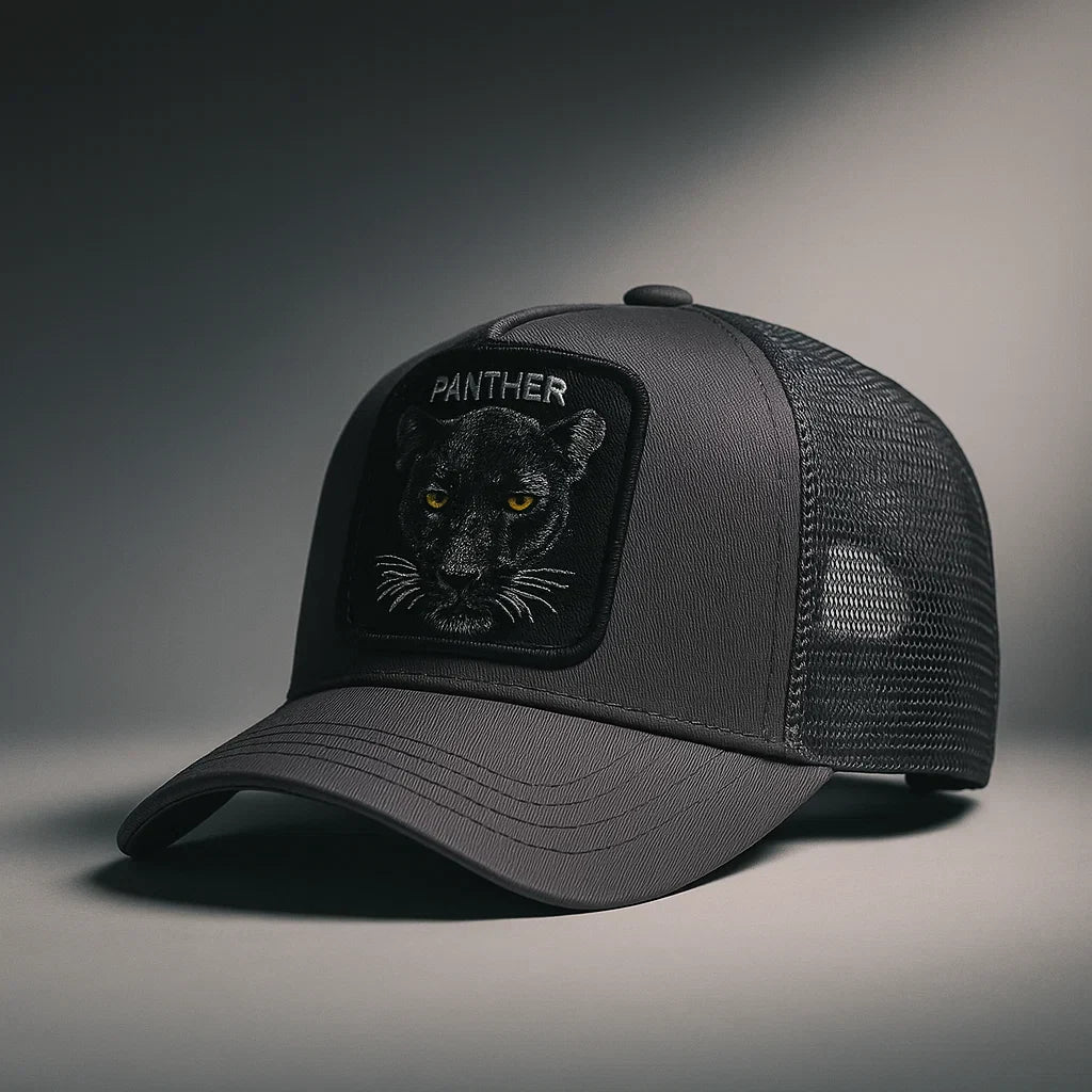 Panther Print Cap Grey