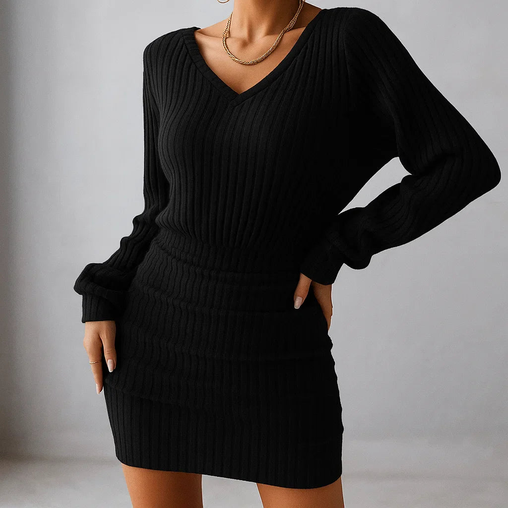 Women's Knit Dress - Bella Notte Style Black