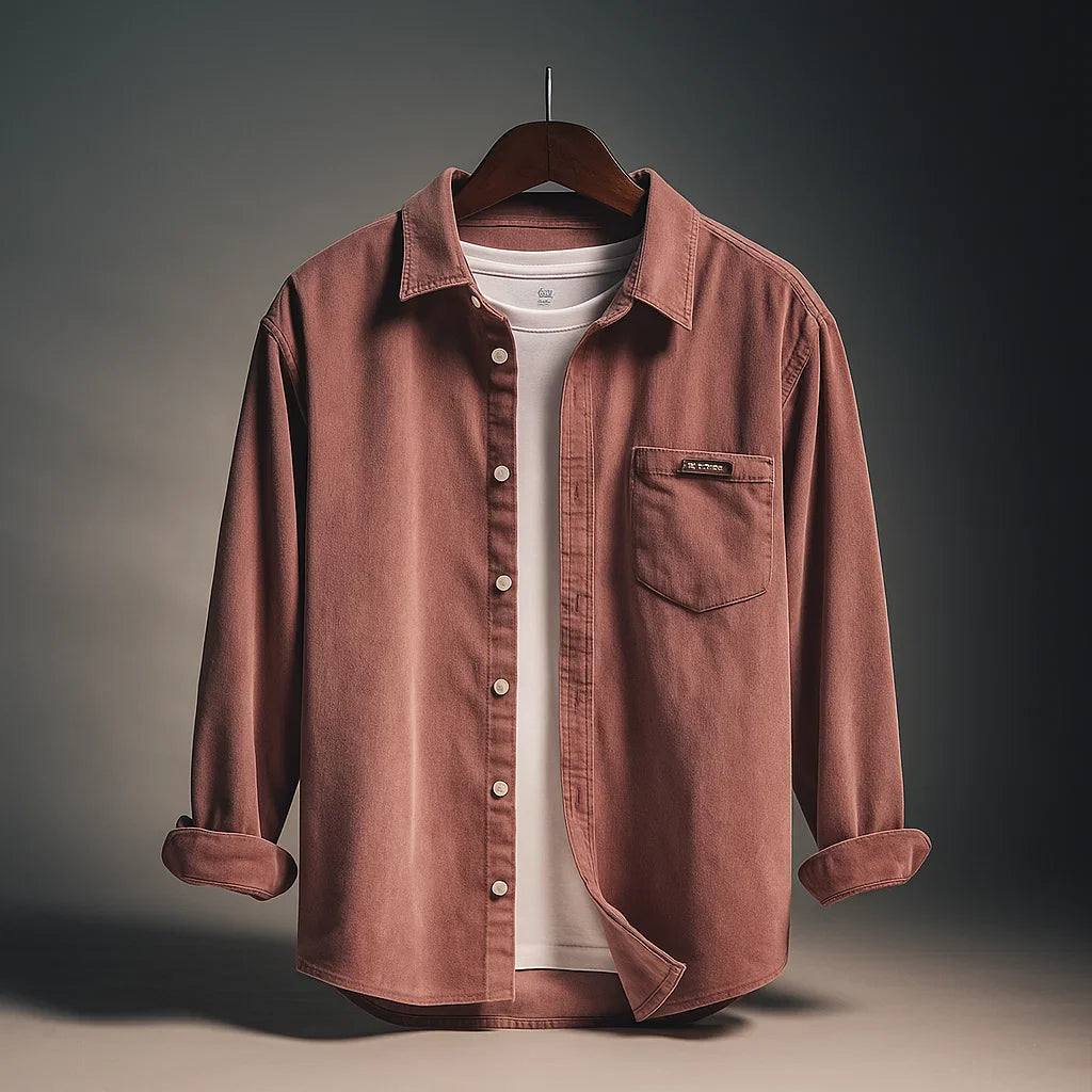 Men's Corduroy Shirt - Salerno Style Red