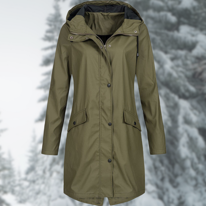 Impermeable con capucha para mujer