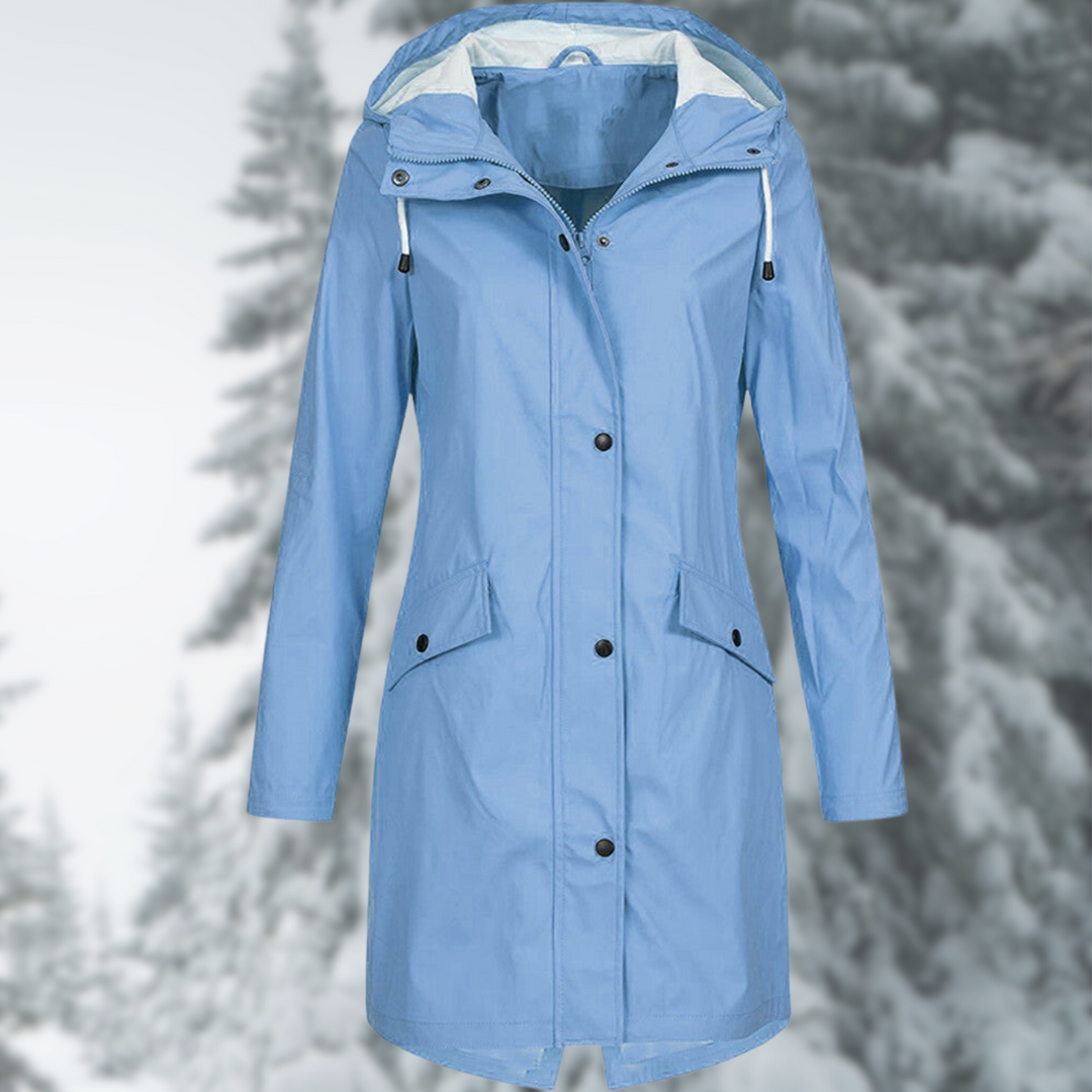 Impermeable con capucha para mujer