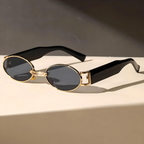 BellaView Ovals Lightweight Sunglasses with Full UV Protection Gold Black