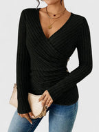 Women's Modern Comfort Sweater Top Black