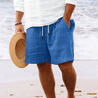 Mens Breathable Striped Drawstring Summer Shorts For Men Sapphire Blue