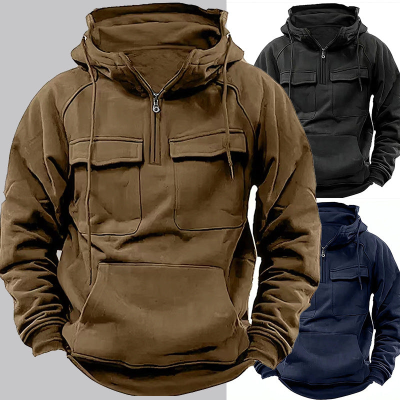 Men’s Zip-Up Hoodie – Drawstring & Pockets