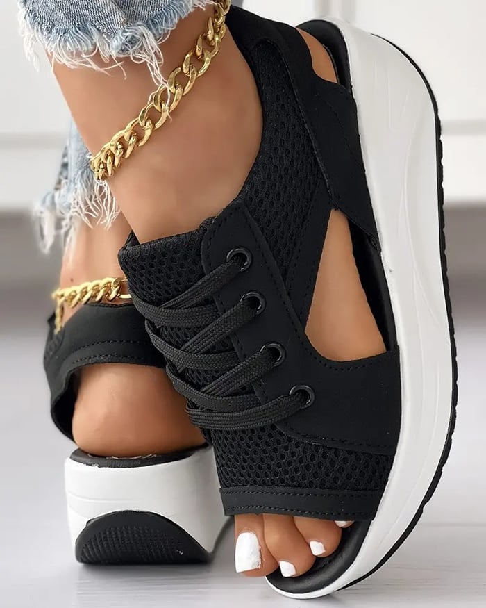 Women's Stylish Orthopedic Sandals with Contrast Panels-MODAUTLET