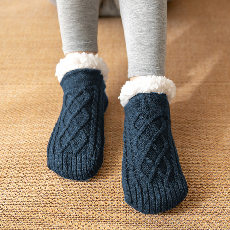 Cozy Non-Slip Plush Knitted Floor Socks for Women - Warm Winter Home Essentials-MODAUTLET