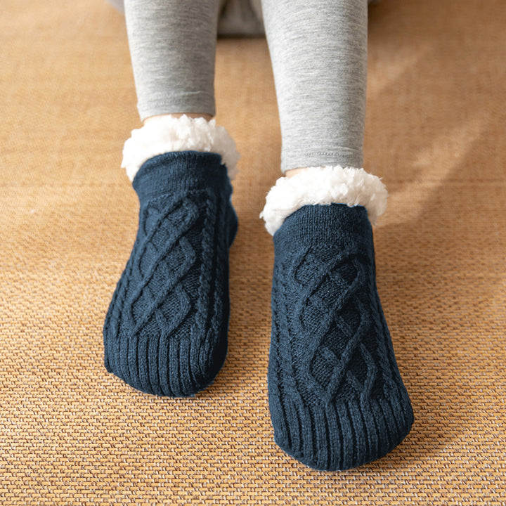 Cozy Non-Slip Plush Knitted Floor Socks for Women - Warm Winter Home Essentials-MODAUTLET