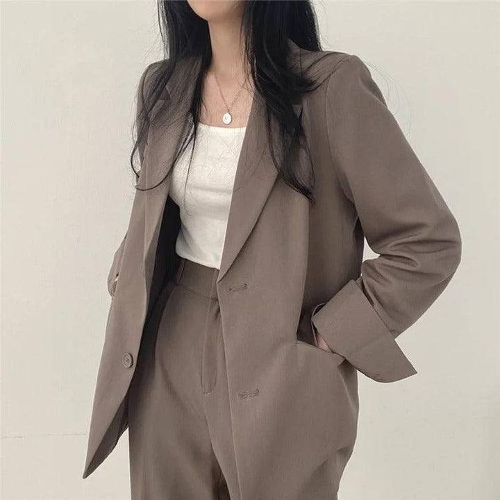 Hailey | Conjunto de Fato Feminino Ajustado com Blazer Comprido