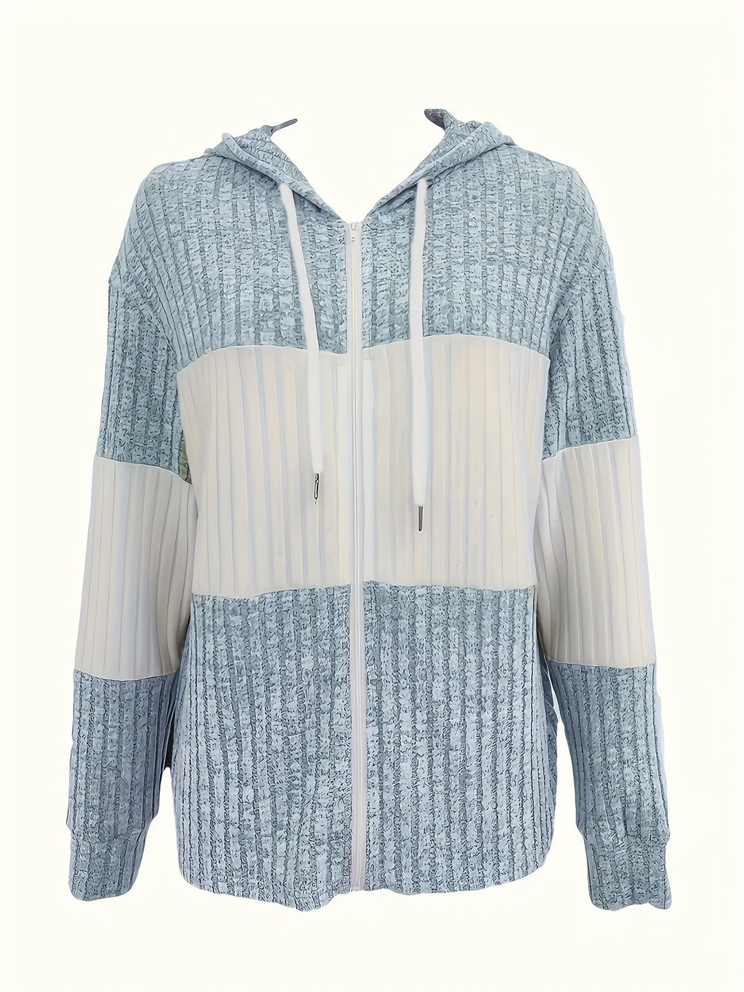 Women's Ribbed Zip-Up Hoodie