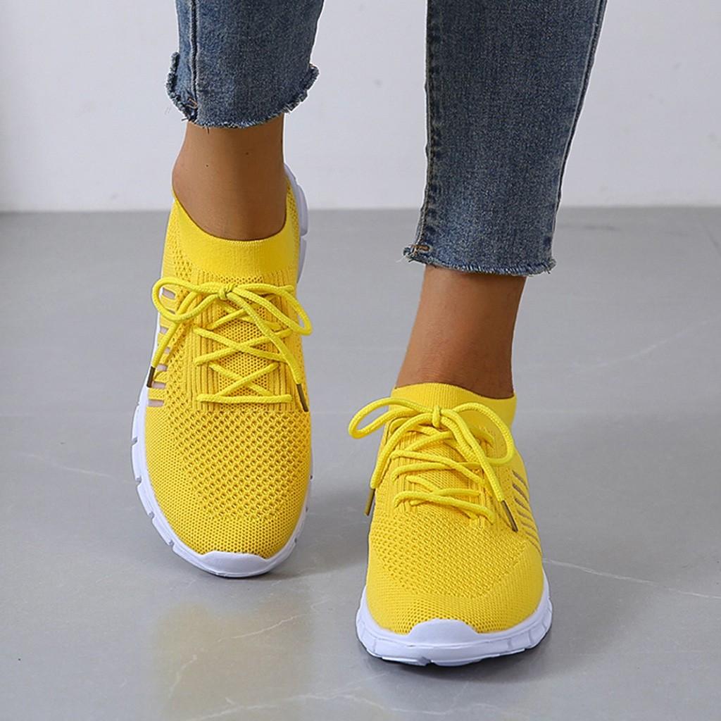 Women's Lightweight Breathable Orthopedic Sneakers Yellow
