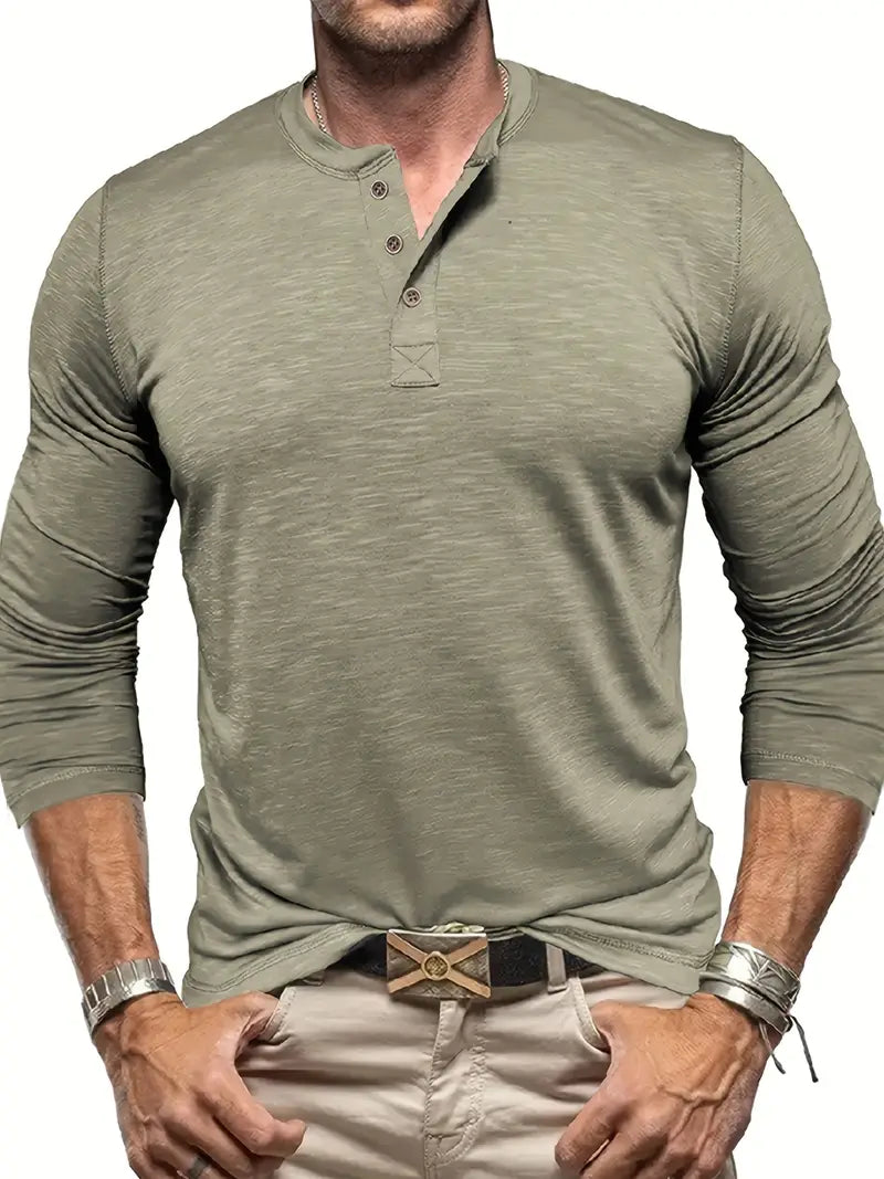 Men's Supreme Fit Henley Shirt-MODAUTLET