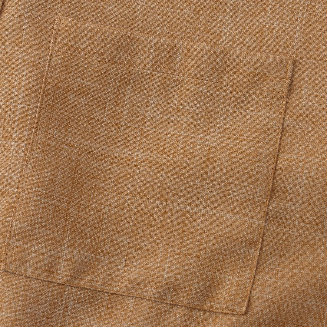 Lightweight Cotton Linen Short Sleeve Shirt Mandarin Collar-MODAUTLET