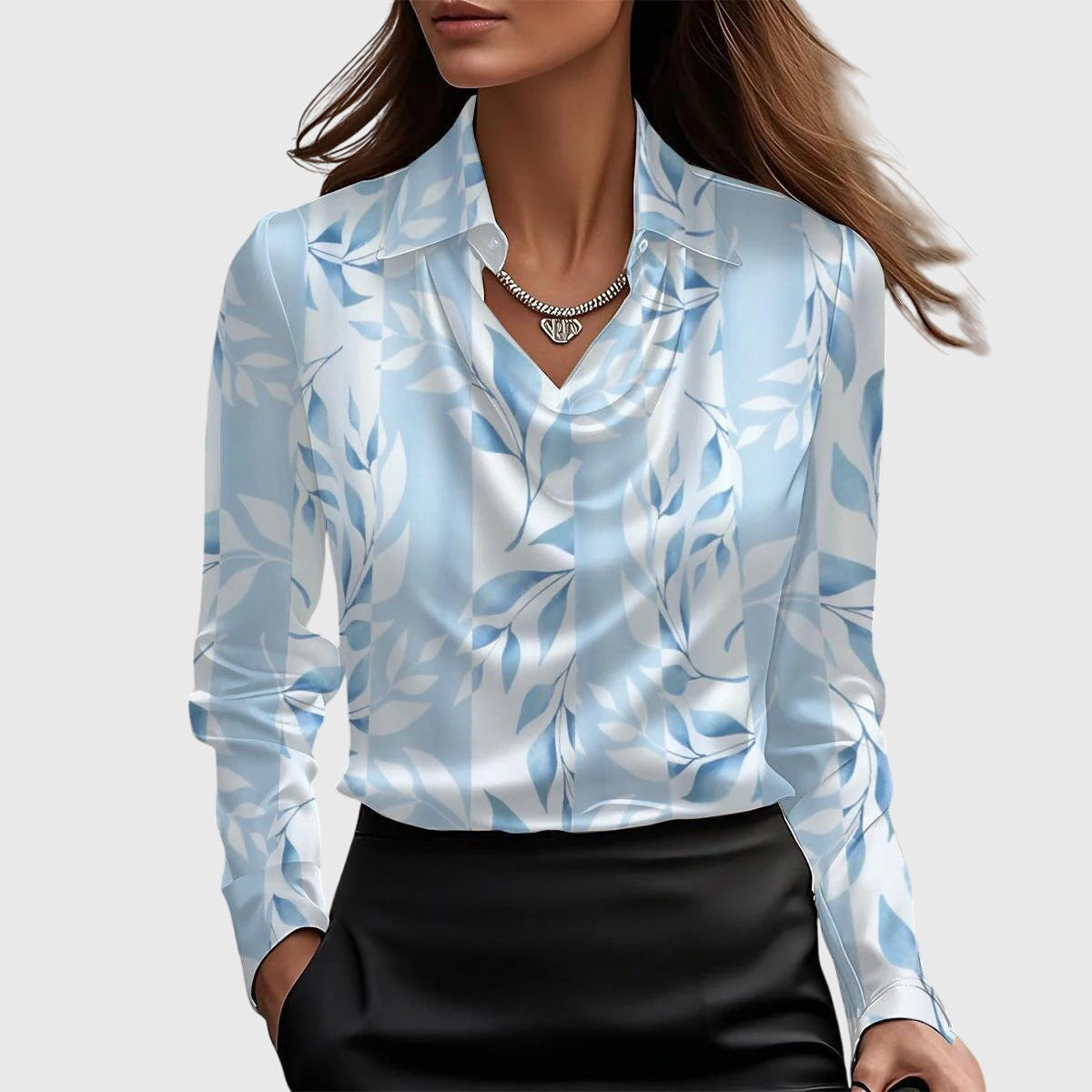 Women's Luxurious Blouse Light Blue