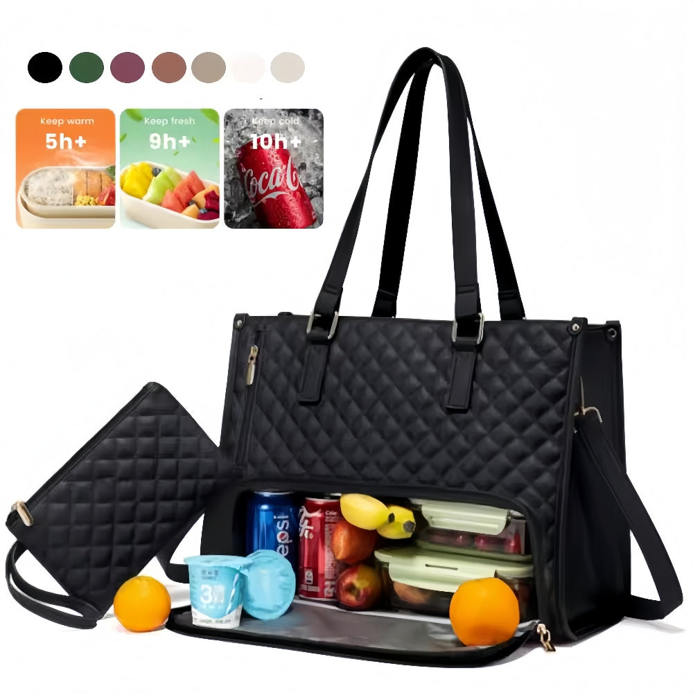 2 In 1 Lunch Tote Bag For Work And Laptop Insulated Carrier