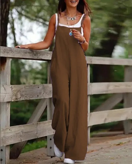 Willow | Women's Linen Wide Leg Jumpsuit for Effortless Style