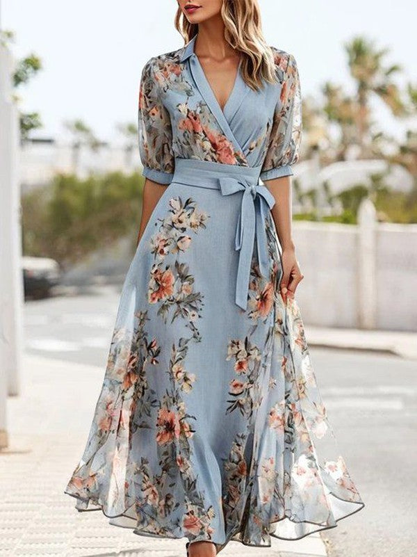 Women's V-Neck Midi Dress