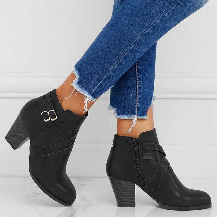 Women's Chic Heeled Ankle Boots-MODAUTLET