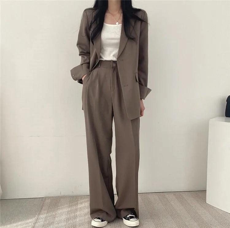 Hailey | Conjunto de Fato Feminino Ajustado com Blazer Comprido