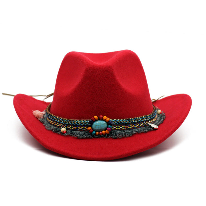 Sombreros de fieltro rizado para vaqueros, accesorios para montar para hombres y mujeres