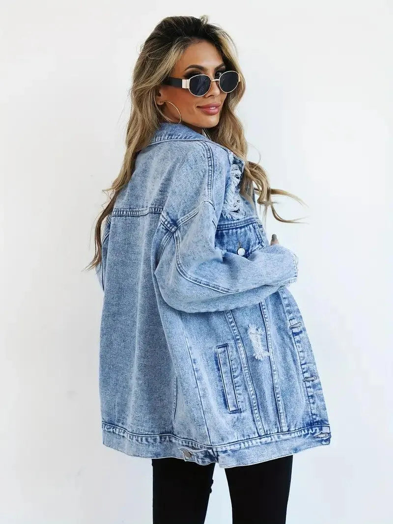 Oversized Denim Jacket Women – Olivia Trendy Jacket