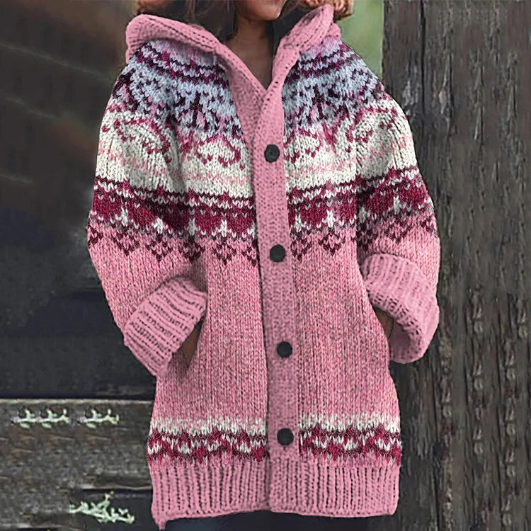 Layered Ella Wool Knit Sweater Rosa
