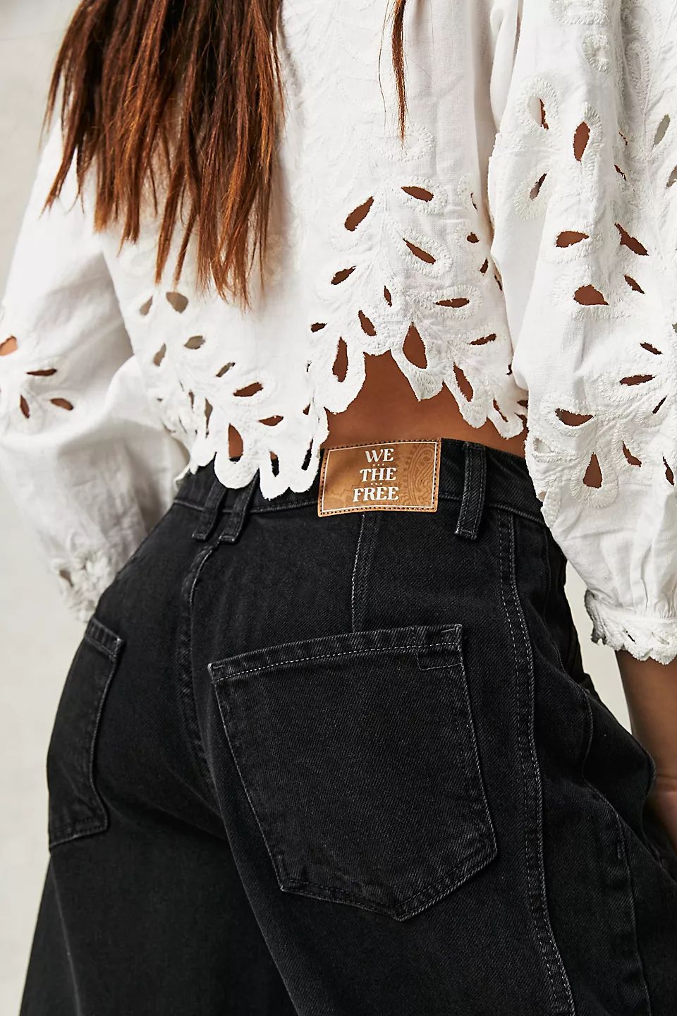 High-Stretch Mid-Rise Barrel Jeans-MODAUTLET