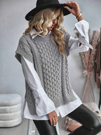 Cozy Knitted Sleeveless Vest – Soft Women’s Knitwear Layering Sweater Vest
