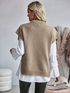 Cozy Knitted Sleeveless Vest – Soft Women’s Knitwear Layering Sweater Vest