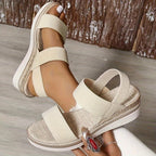 Women's Wedge Heel Sandals for All-Day Comfort - Summer Footwear