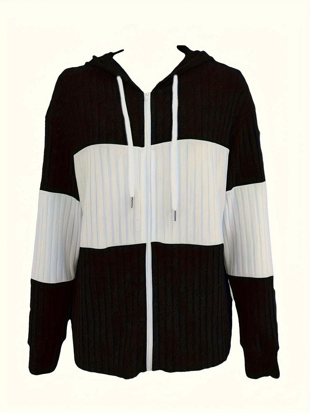 Women's Ribbed Zip-Up Hoodie