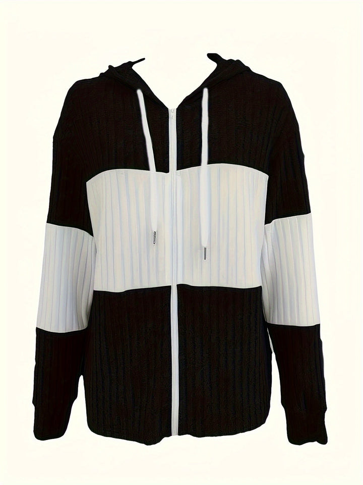 Women's Ribbed Zip-Up Hoodie
