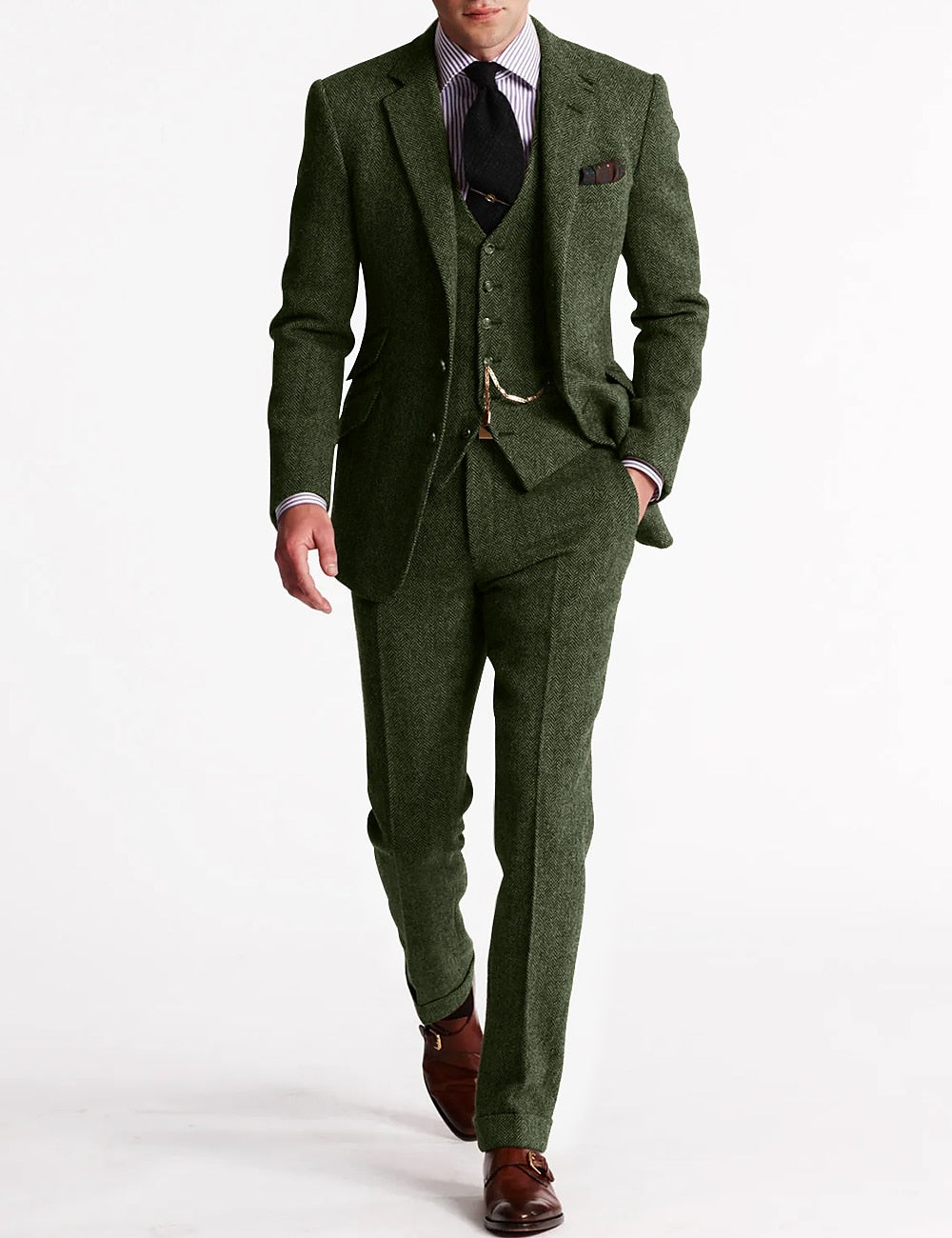Men's Tweed Tuxedo Suit Set | Elegant Formal Attire