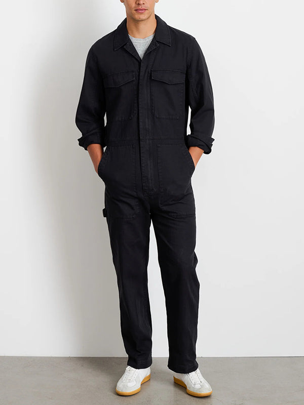 Men's Slim Fit Zip Jumpsuit for Comfortable Casual Wear