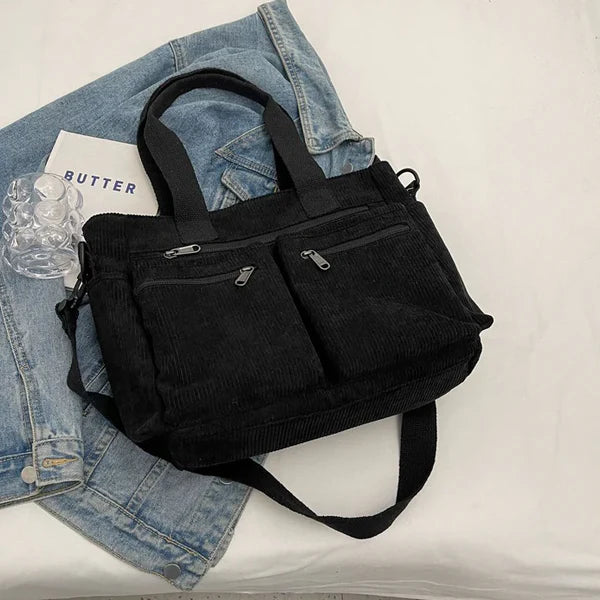 Corduroy Tote Bag Large Carryall For Everyday Style-MODAUTLET