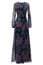 Vestido Maxi Boho Floral Preto para Mulher