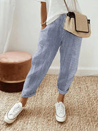 Striped Pants For Everyday Wear Comfortable And Stylish Blue (Almost Sold Out!)