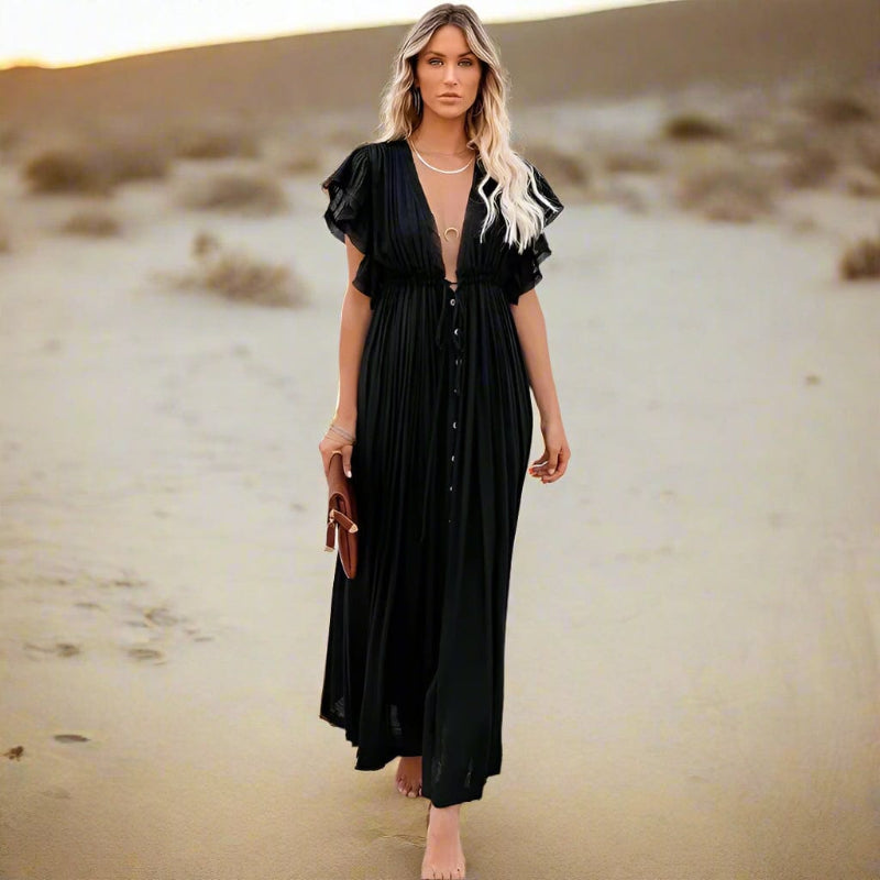 Robe maxi bohème pour femme - Paréo d'été pour la plage