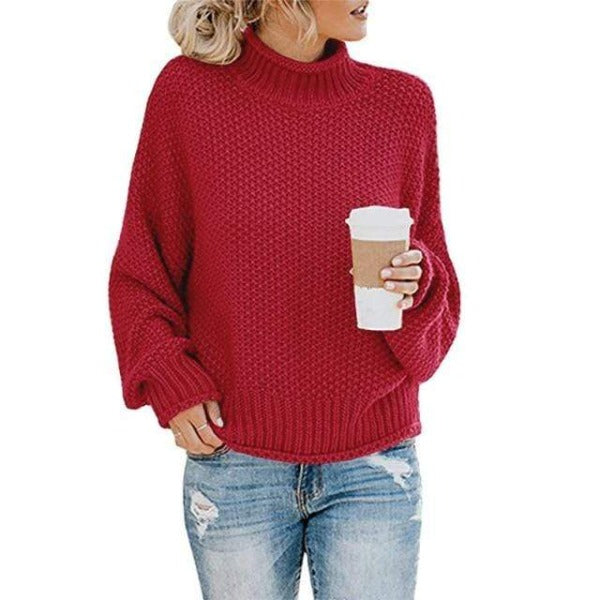 Women's Signature Ribbed Knit Sweater Burgundy