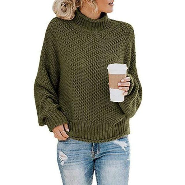 Women's Signature Ribbed Knit Sweater Army Green