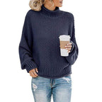 Women's Signature Ribbed Knit Sweater Navy Blue