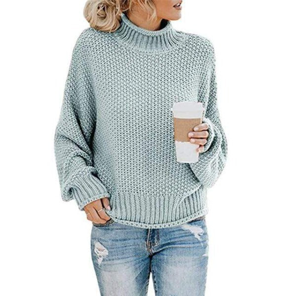 Women's Signature Ribbed Knit Sweater Light Blue