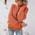 Women's Signature Ribbed Knit Sweater Orange