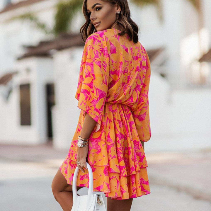 Women's Floral Mini Dress-MODAUTLET