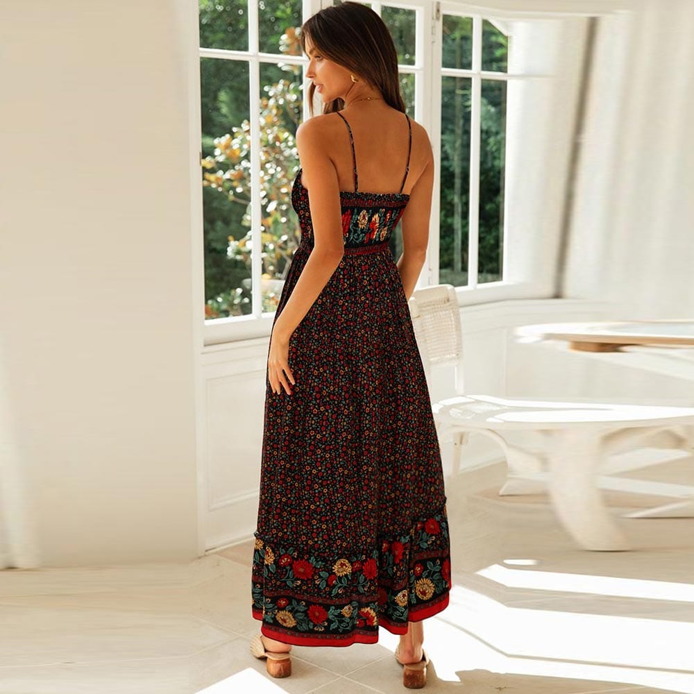 Vestido Maxi Boho com Estampa Floral para Mulher