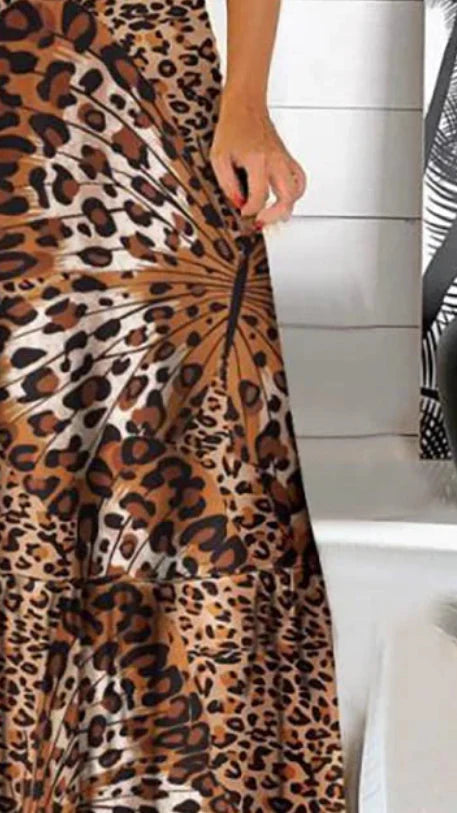 Women's Leopard Print Dress-MODAUTLET