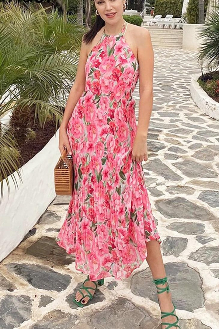 Women's Pink Maxi Dress-MODAUTLET