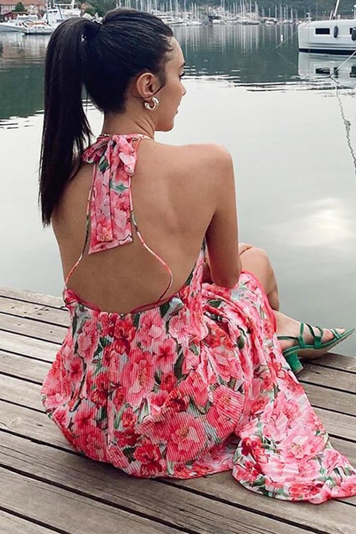 Women's Pink Maxi Dress-MODAUTLET